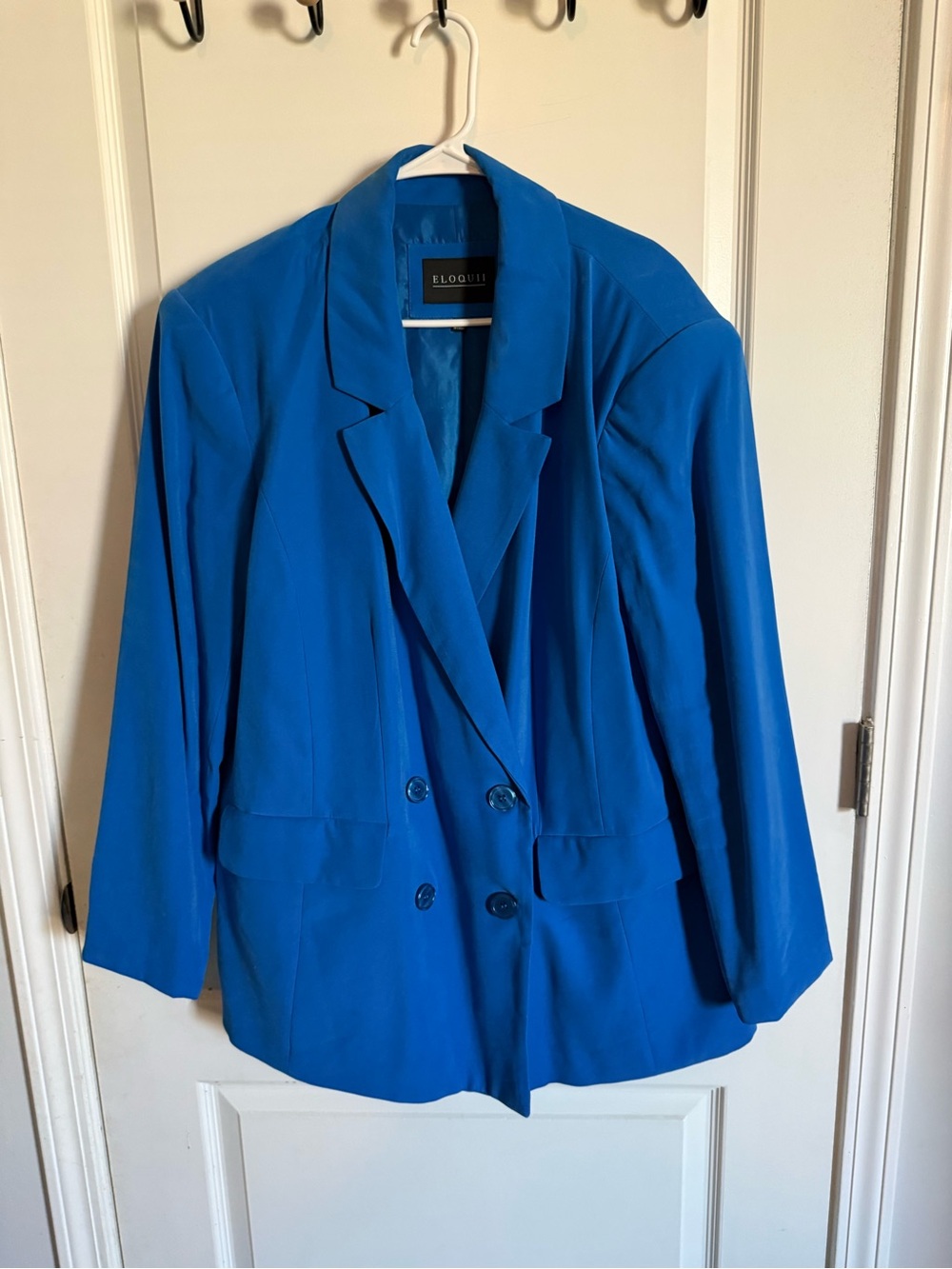 Eloquii Double-Breasted Royal Blue Blazer